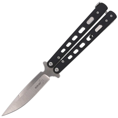Нож-бабочка (балисонг) Boker Plus Balisong, сталь 440C, рукоять G-10, чёрный
