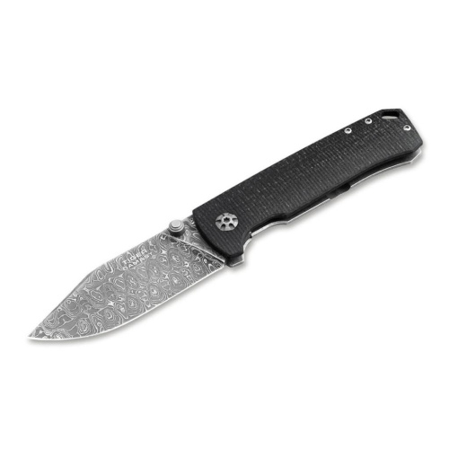 Складной нож Boker Tiger, сталь дамаск, рукоять микарта/сталь