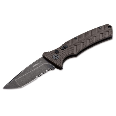 Автоматический складной нож Boker Strike Tanto, сталь AUS-8, рукоять алюминий, Coyote