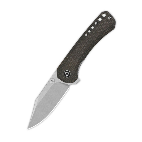 Складной нож QSP Kestrel, сталь Sandvik 14C28N, рукоять микарта, коричневый