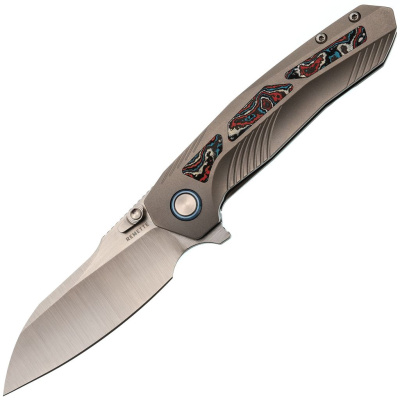 Складной нож Remette Kestrel, сталь S35VN, рукоять алюминий, серый/красный