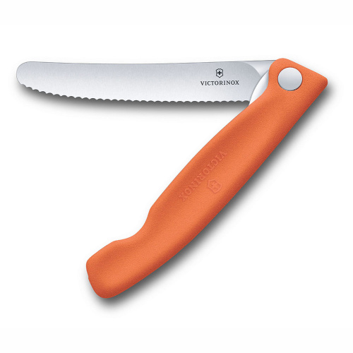 Нож складной для овощей серрейтор Victorinox Swiss Classic 11 см, нержавеющая сталь, рукоять полипропилен, оранжевый