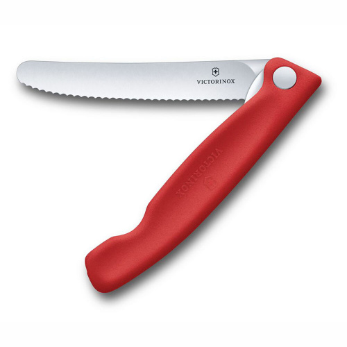 Нож складной для овощей серрейтор Victorinox Swiss Classic 11 см, нержавеющая сталь, рукоять полипропилен, красный