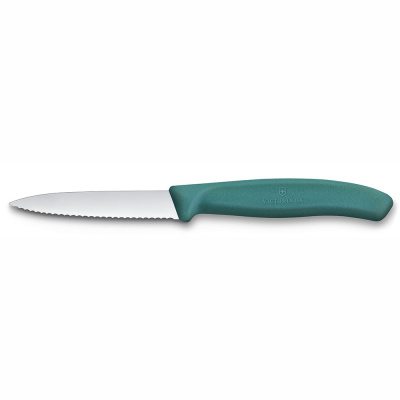 Нож для овощей серрейтор Victorinox Swiss Classic 8 см, нержавеющая сталь, рукоять пластик, зеленый