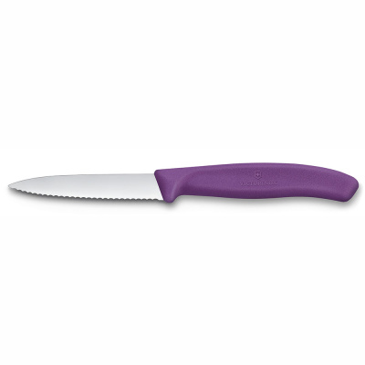 Нож для овощей серрейтор Victorinox Swiss Classic 8 см, нержавеющая сталь, рукоять пластик, фиолетовый