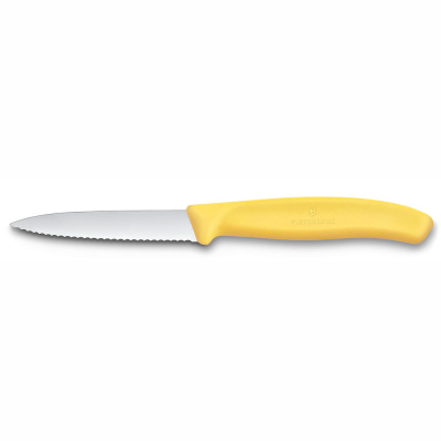Нож для овощей серрейтор Victorinox Swiss Classic 8 см, нержавеющая сталь, рукоять пластик, желтый