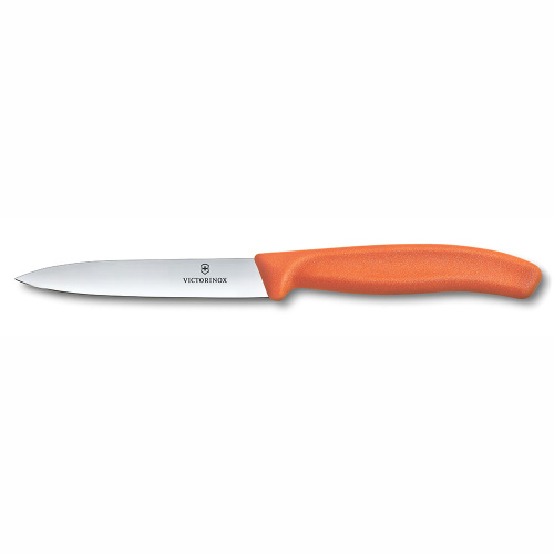 Нож для овощей Victorinox Swiss Classic 10 см, нержавеющая сталь, рукоять пластик, оранжевый