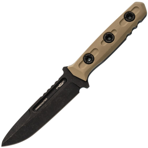 Тактический нож N.C.Custom Parachuter сталь AUS-10, покрытие Black Stonewash, рукоять Tan G10