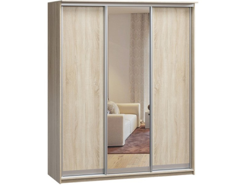 Шкаф-купе Байкал 3-160x200 Дуб Сонома 1 зеркало