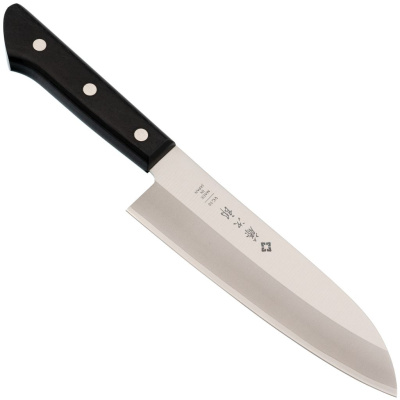 Кухонный Шеф нож Сантоку Tojiro Western Knife F-316, сталь VG-10, рукоять стабилизированная древесина, черный