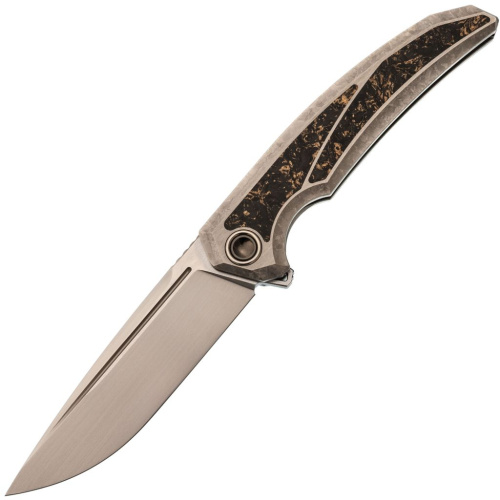 Складной нож TUOTOWN Espada, сталь Tmax, рукоять Grey Crystal Ti/Chaotic Gold CF