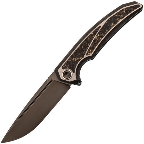 Складной нож TUOTOWN Espada DLC, сталь Tmax, рукоять Grey Crystal Ti/Chaotic Gold CF