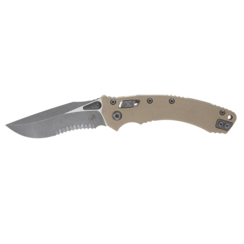Складной нож Microtech Amphibian 137RL-11APFLGTTA, сталь M390MK, рукоять G10, бежевый