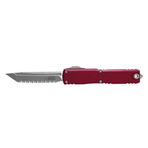 Автоматический нож серрейтор Microtech Ultratech Gen IV T/E 11234-12APMR, сталь M390MK, рукоять алюминий, бордовый