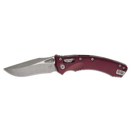 Складной нож Microtech Amphibian 137RL-10APFLMR, сталь M390MK, рукоять алюминий, бордовый