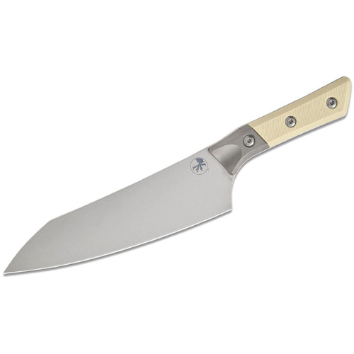 Кухонный нож поварской Microtech Chef's Knife 3000B-10IV сталь M390MK, рукоять G10/титан, белый