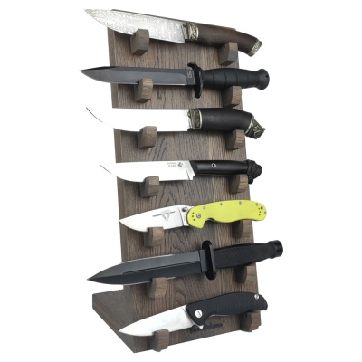 Подставка для коллекции из 7-ми ножей Woodinhome HKS0207OG, дуб, серый