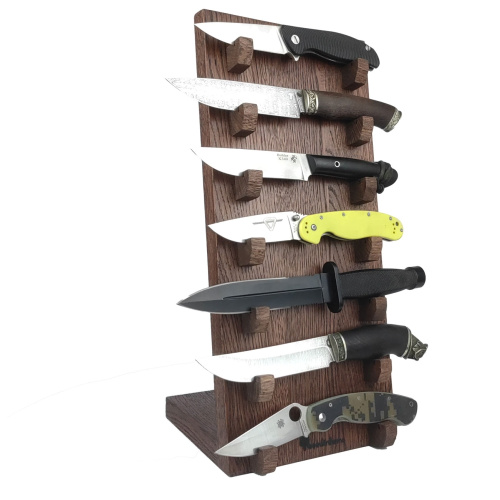 Подставка для коллекции из 7-ми ножей Woodinhome HKS0207OM, дуб, красно-коричневый