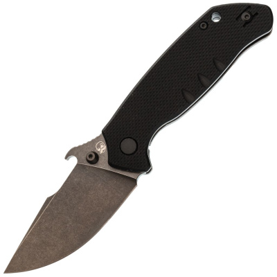 Нож Barmaley Knives Seadevil, сталь D2, рукоять G10/сталь, черный, вейв