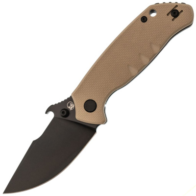 Нож Barmaley Knives Seadevil, сталь D2, рукоять G10/сталь, песочный, вейв