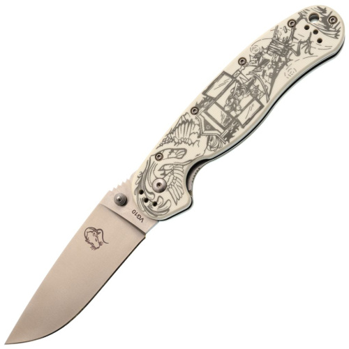 Складной нож Steelclaw Крыса "Сказка", сталь VG-10, рукоять White G10