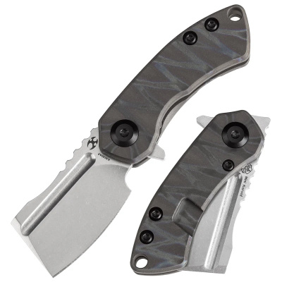Складной нож Kansept Mini Korvid, сталь S35VN, рукоять Tiger Stripe Flamed Titanium