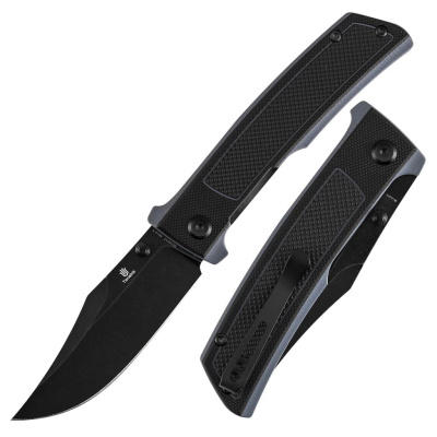 Складной нож Tenable Bison, сталь Nitro-V, рукоять G10, черный/серый