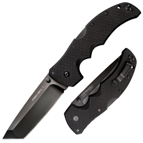 Складной тактический нож Cold Steel Recon 1 Tanto, сталь CPM-S35VN, рукоять G10, черный