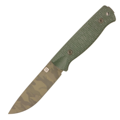 Охотничий нож Hot Knife Hoot, сталь D2 cerakote camo, рукоять зелёная микарта