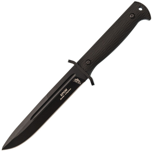 Тактический нож НОКС Кром Black, сталь AUS-8, рукоять резинопластик