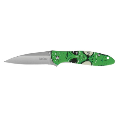 Полуавтоматический складной нож Kershaw Leek Alien, сталь Sandvik 14C28N, рукоять алюминий, зеленый