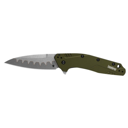 Полуавтоматический складной нож Kershaw Dividend, сталь композит CPM D2/N690, рукоять алюминий, олива