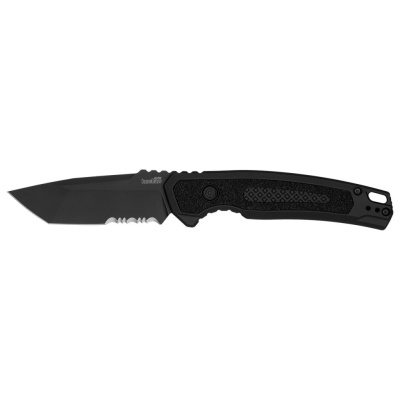 Автоматический складной нож Kershaw Launch 16 Serrated, сталь CPM-M4, рукоять алюминий/trac-tec, черный