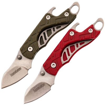 Набор из двух складных ножей KERSHAW Cinder, сталь 3Cr13MoV, рукоять термопластик GFN, красный/зеленый