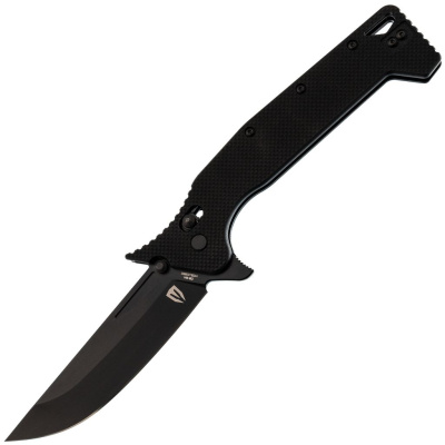 Складной нож Obertech ns-02 Normal straight black blade, сталь VG-10, рукоять G10, черный