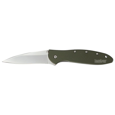 Полуавтоматический складной нож Kershaw Leek, сталь 14C28N, рукоять алюминий, хаки