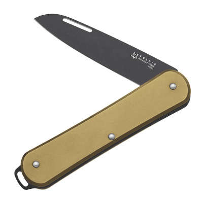 Складной нож Fox Vulpis Large Black Idroglader Blade, сталь M390, рукоять латунь