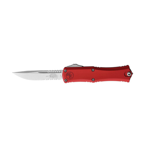 Автоматический нож Microtech Hera II Mini Recurve S/E, сталь M390MK, рукоять алюминий, красный