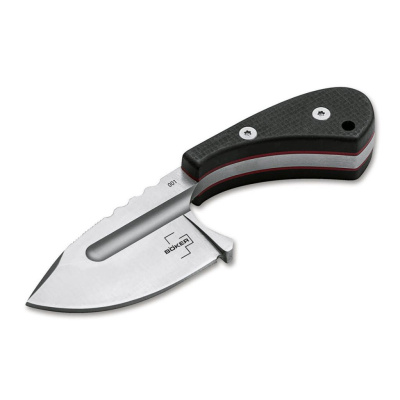 Шейный нож с фиксированным клинком Boker Sigyn, сталь D2, рукоять G10, черный