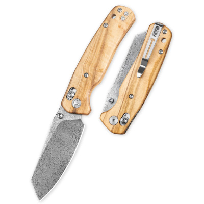 Складной нож Bestechman Cicada's Wing, сталь Damascus, рукоять Olive Wood