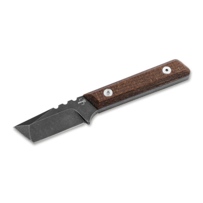 Нож с фиксированным клинком Boker Thicker Clipper, сталь D2, рукоять микарта, коричневый