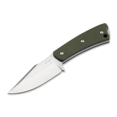 Нож с фиксированным клинком Boker Piranha, сталь 440C, рукоять G10, зеленый