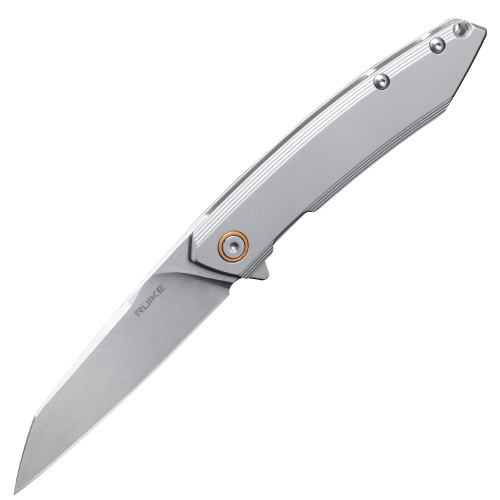 Нож складной Ruike P831S-SA, сталь 14C28N, рукоять сталь, серый