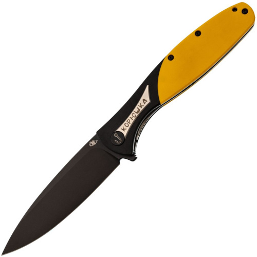 Складной нож Reptilian Корюшка-01 Black, сталь VG-10, рукоять Yellow G10