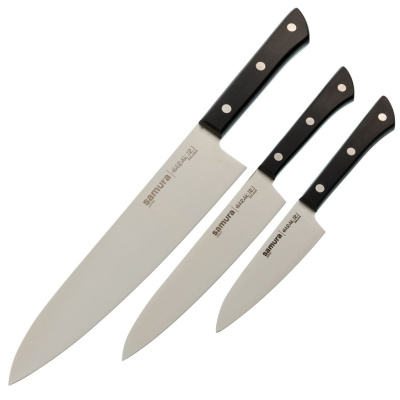 Набор ножей 3 в 1 "Samura HARAKIRI" 11, 23, 85, корроз.-стойкая сталь, ABS пластик