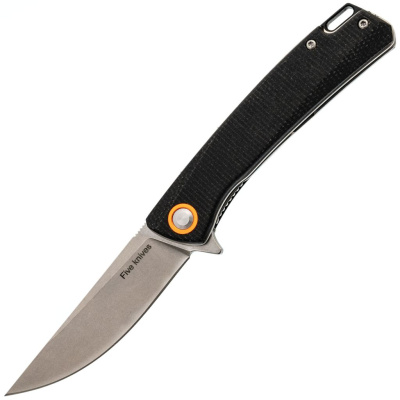 Складной нож Five Knives 21, сталь D2, рукоять микарта, черный