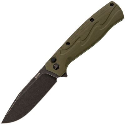 Складной нож SRM 221X-GP blackwash сталь 14C28N, рукоять OD Green G10