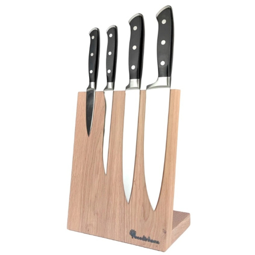 Подставка настольная магнитная для 4 ножей Woodinhome KS002SSOW, дуб