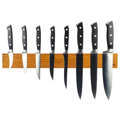 Настенный держатель магнитный для 8 ножей Woodinhome KS010SON, дуб