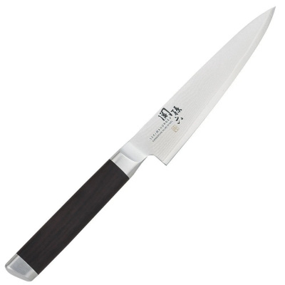 Кухонный нож универсальный KAI Seki Magoroku Damascus 120мм, сталь VG-10 в обкладках из дамаска